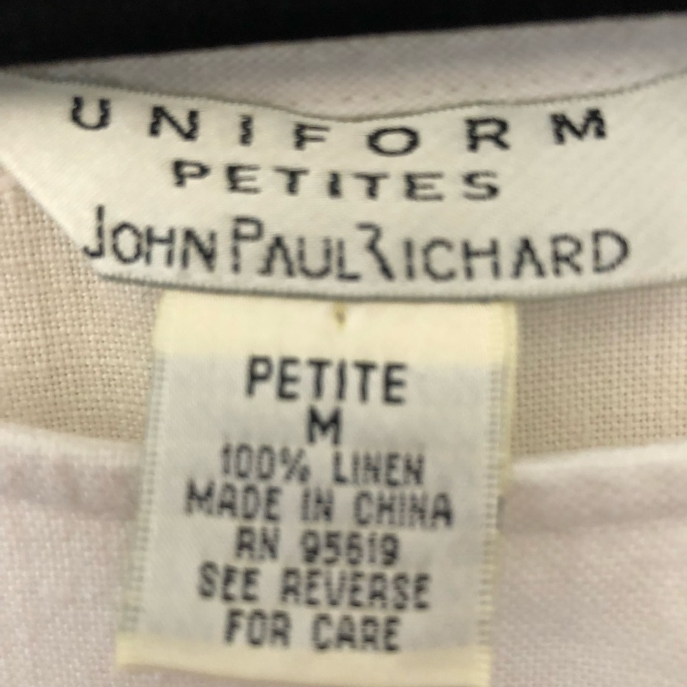 John Paul Richards Linen Long Color Block Dress Neutral & Black Women’s Size M - Picture 3 of 3